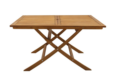 Table de jardin pliante carr&eacute;e en bois massif L140 cm SANTIAGO