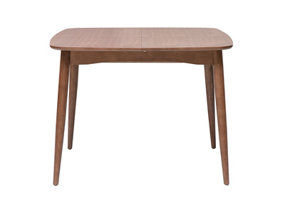 Table extensible rallonges int&eacute;gr&eacute;es carr&eacute;e en bois fonc&eacute; noyer L100-140 cm HELMA
