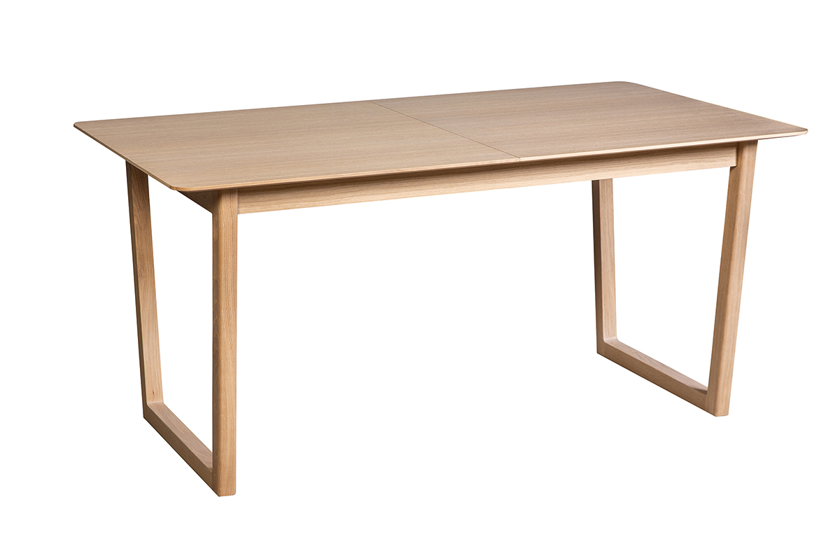 Table extensible rallonges int�gr�es rectangulaire bois clair ch�ne L160-240 cm LAHO