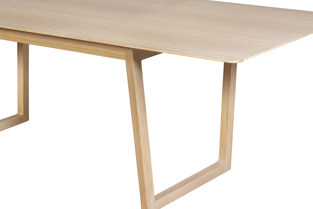 Table extensible rallonges int�gr�es rectangulaire bois clair ch�ne L160-240 cm LAHO