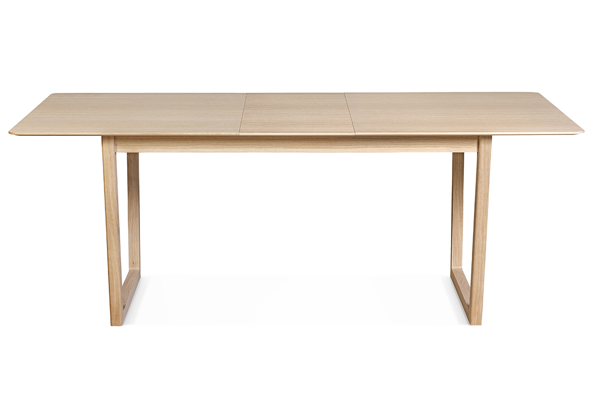 Table extensible rallonges int�gr�es rectangulaire bois clair ch�ne L160-240 cm LAHO
