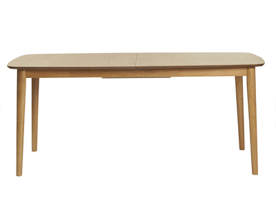 Table extensible rallonges int&eacute;gr&eacute;es rectangulaire en bois clair ch&ecirc;ne L180-220 cm EGO