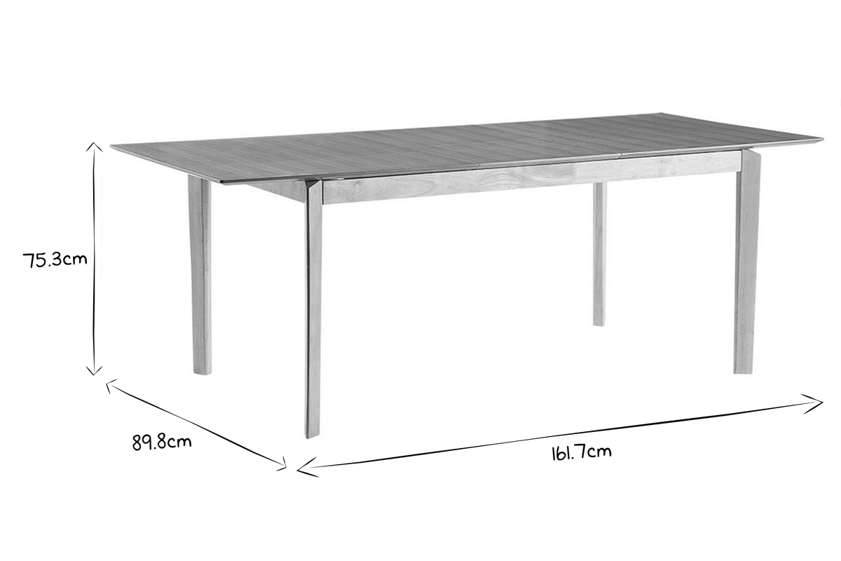 Table extensible rallonges int�gr�es rectangulaire en bois clair fr�ne L160-210 cm BONAVISTA