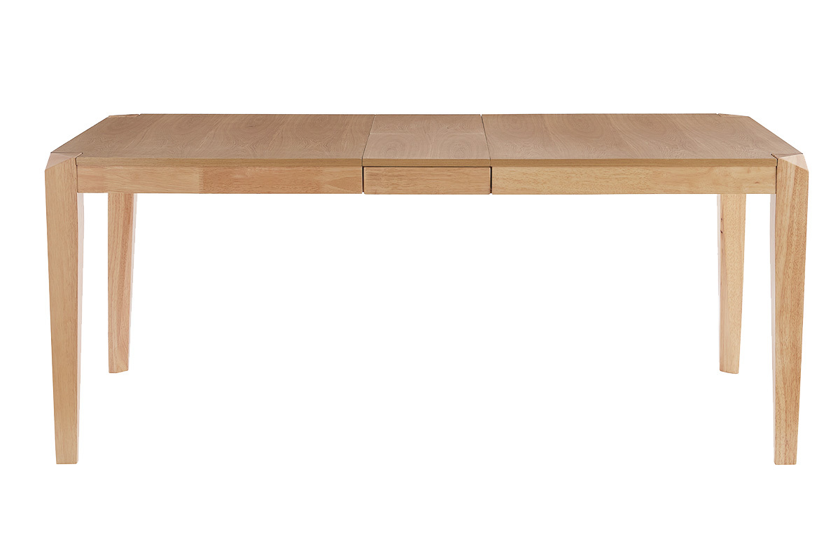 Table extensible rallonges int�gr�es rectangulaire en bois clair L150-180 cm BOLLY
