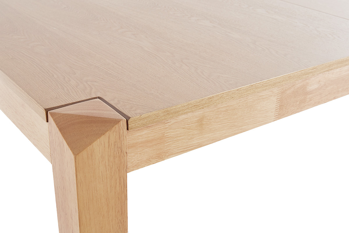 Table extensible rallonges int�gr�es rectangulaire en bois clair L150-180 cm BOLLY