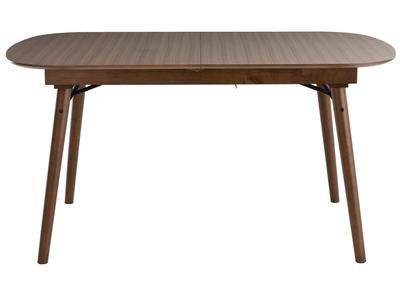 Table extensible rallonges int&eacute;gr&eacute;es rectangulaire en bois fonc&eacute; noyer L150-180 cm SHELDON