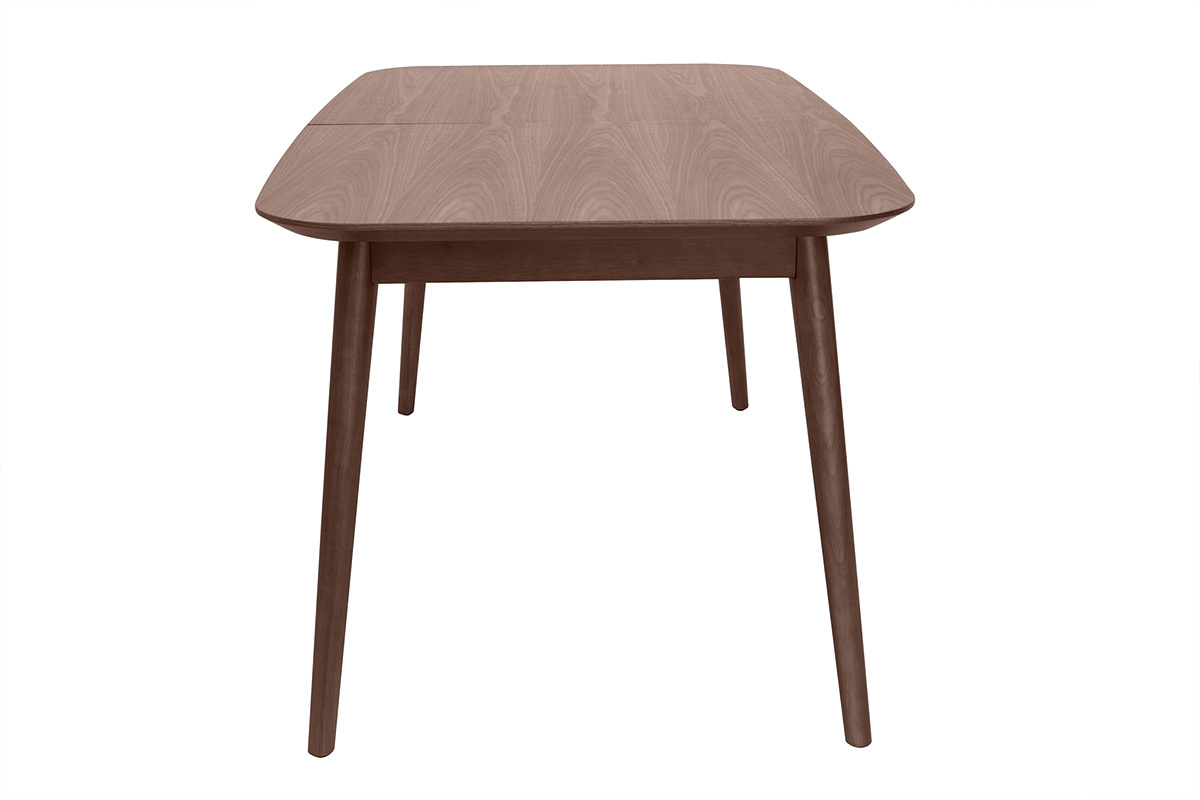 Table extensible rallonges int�gr�es rectangulaire en bois fonc� noyer L160-210 cm ANK