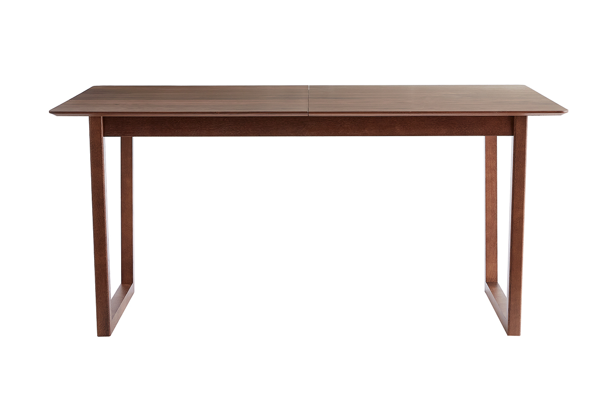 Table extensible rallonges int�gr�es rectangulaire en bois fonc� noyer L160-240 cm LAHO