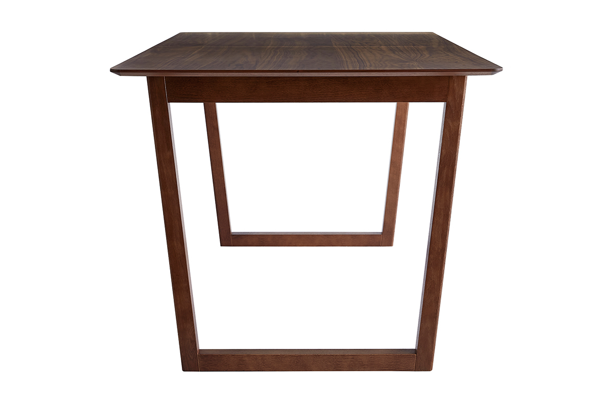 Table extensible rallonges int�gr�es rectangulaire en bois fonc� noyer L160-240 cm LAHO