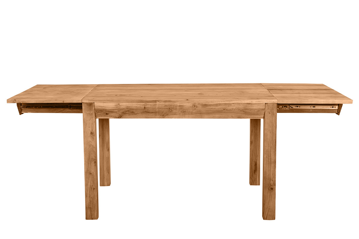 Table extensible rallonges int�gr�es rectangulaire en bois massif L120-210 cm BALTO