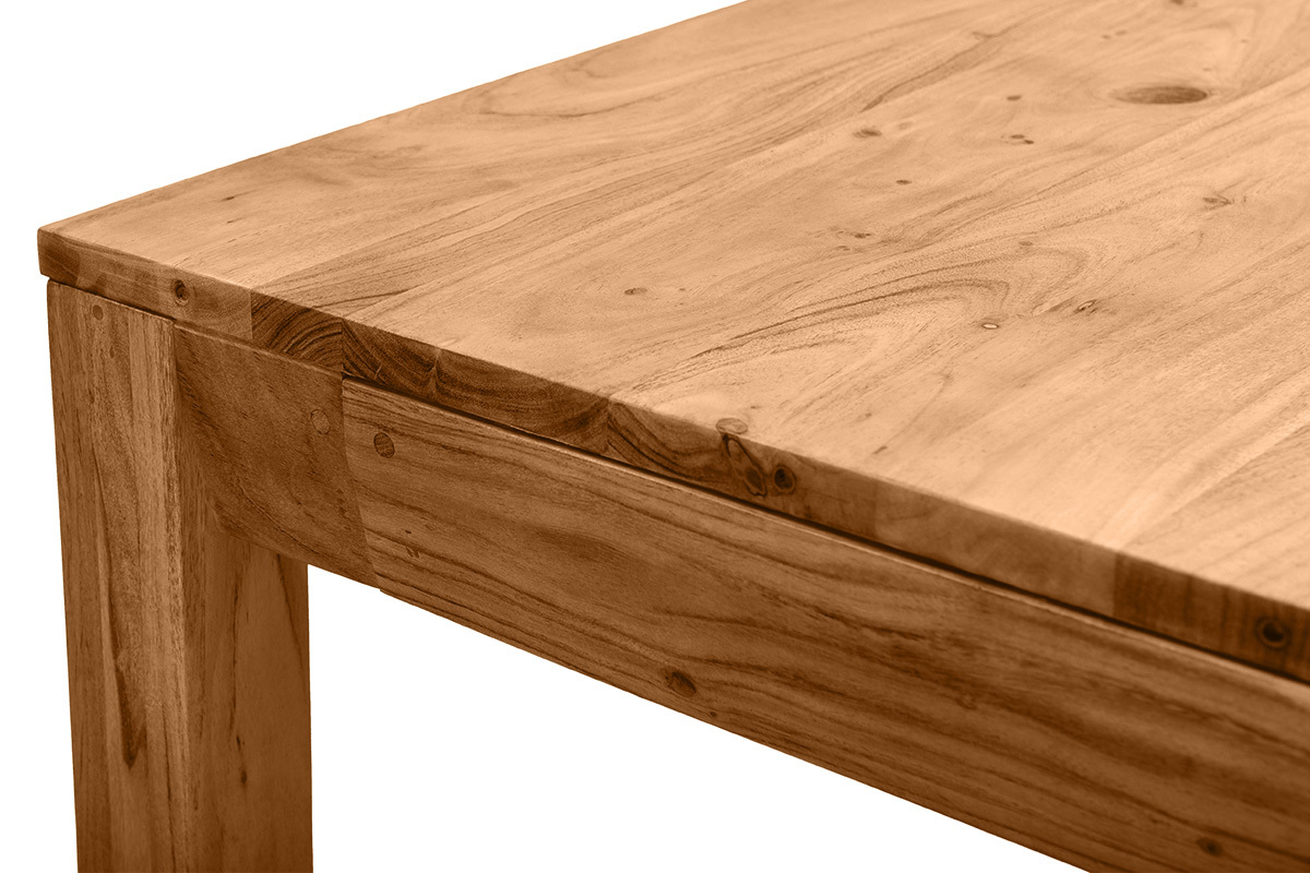 Table extensible rallonges int�gr�es rectangulaire en bois massif L120-210 cm BALTO