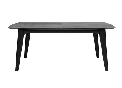 Table extensible rallonges int&eacute;gr&eacute;es rectangulaire en bois noir fr&ecirc;ne L180-230 cm FIFTIES