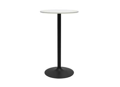 Table haute design ronde blanche et m&eacute;tal noir D60 cm CALISTA
