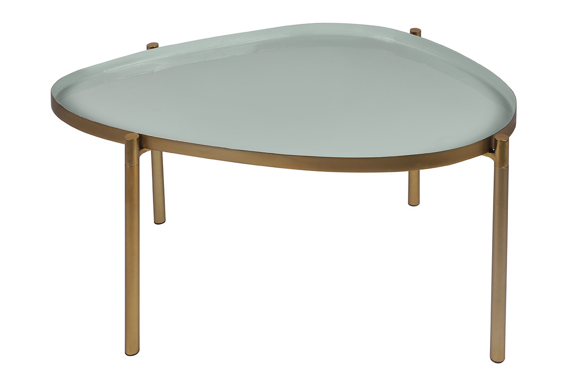 Tables basses gigognes laqu�es vert-cyan et vert (lot de 3) ZURIA