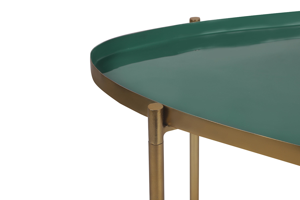 Tables basses gigognes laqu�es vert-cyan et vert (lot de 3) ZURIA