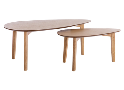 Tables basses gigognes scandinaves bois clair ch&ecirc;ne (lot de 2) ARTIK