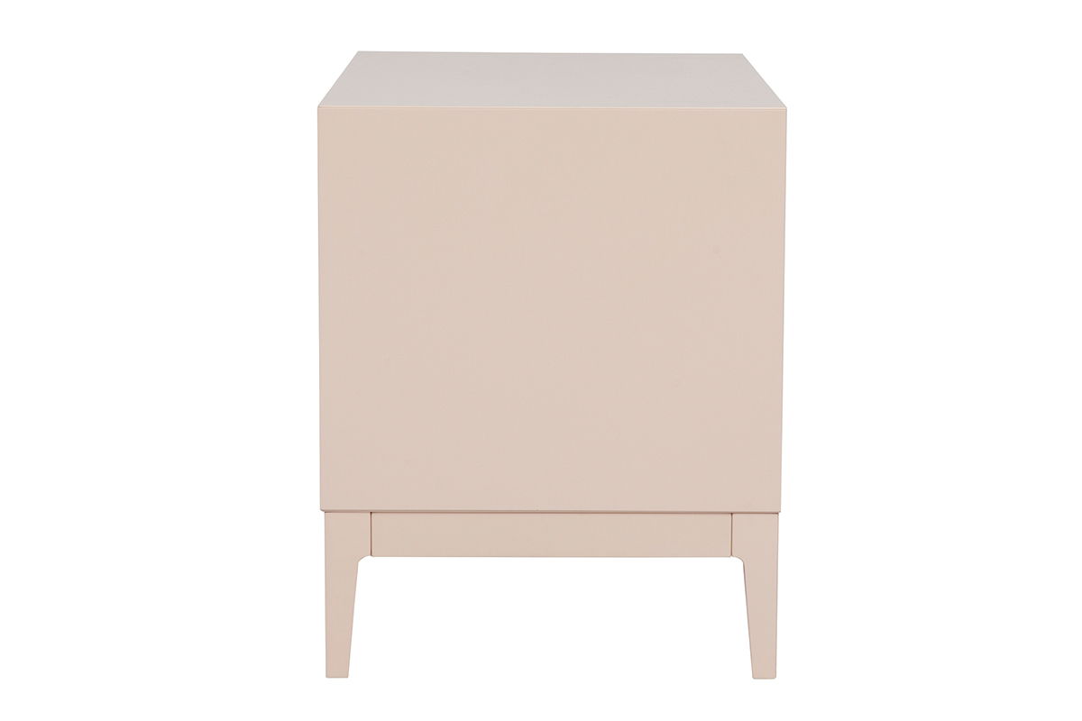 Tables de chevet rose et m�tal dor� avec rangements (lot de 2) GIANA