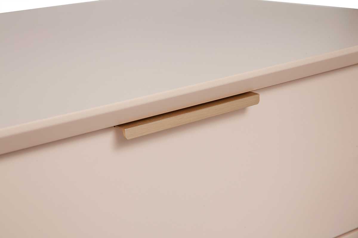 Tables de chevet rose et m�tal dor� avec rangements (lot de 2) GIANA