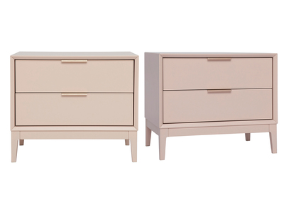 Tables de chevet rose et m&eacute;tal dor&eacute; avec rangements (lot de 2) GIANA