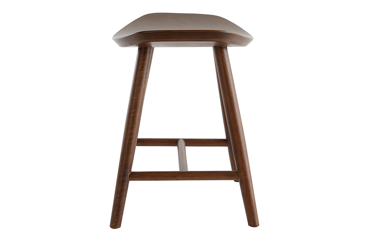 Tabouret bas bois fonc� H46.5 DEMORY