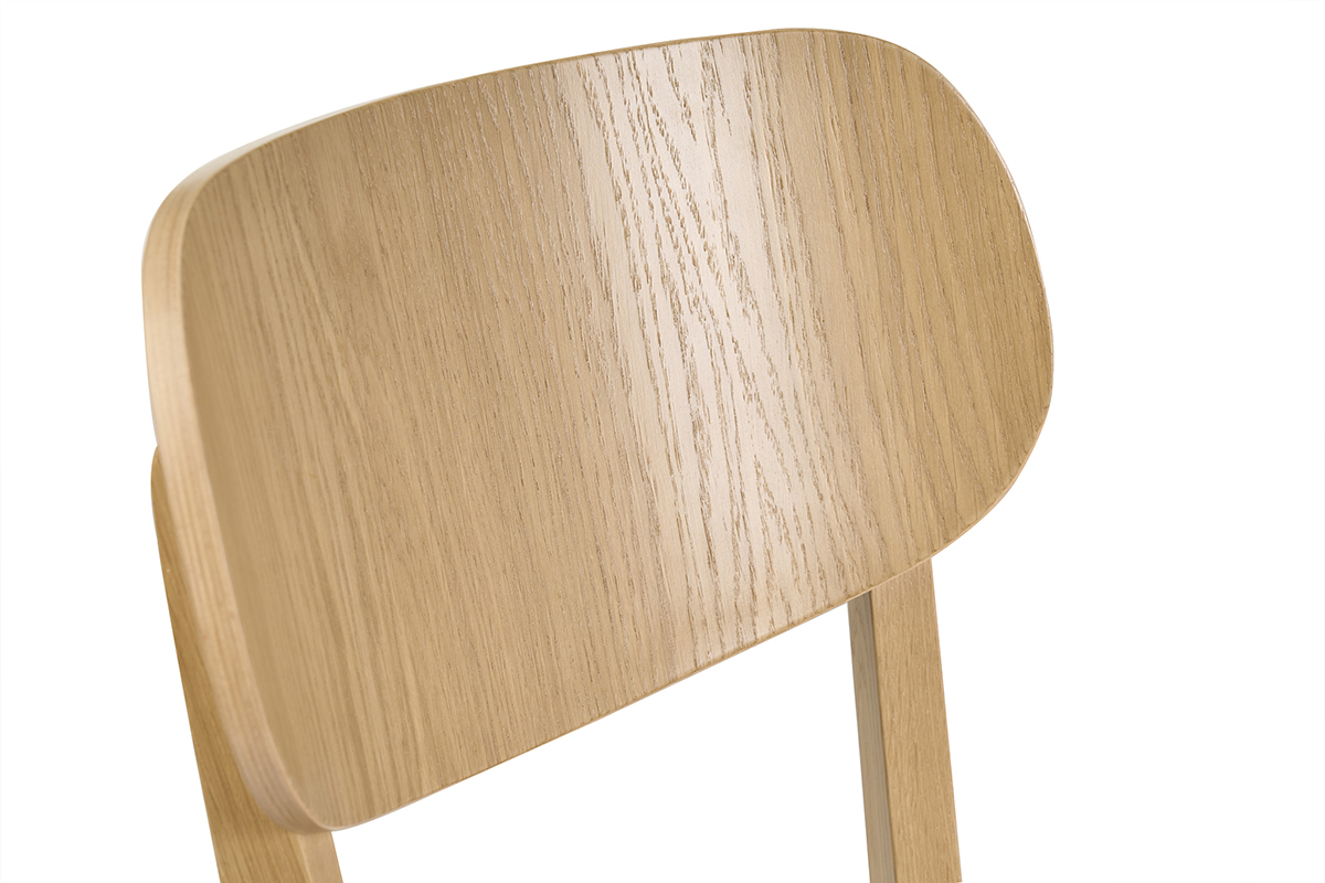Dossier haut incurv� en bois clair ch�ne du tabouret de bar LUCIA