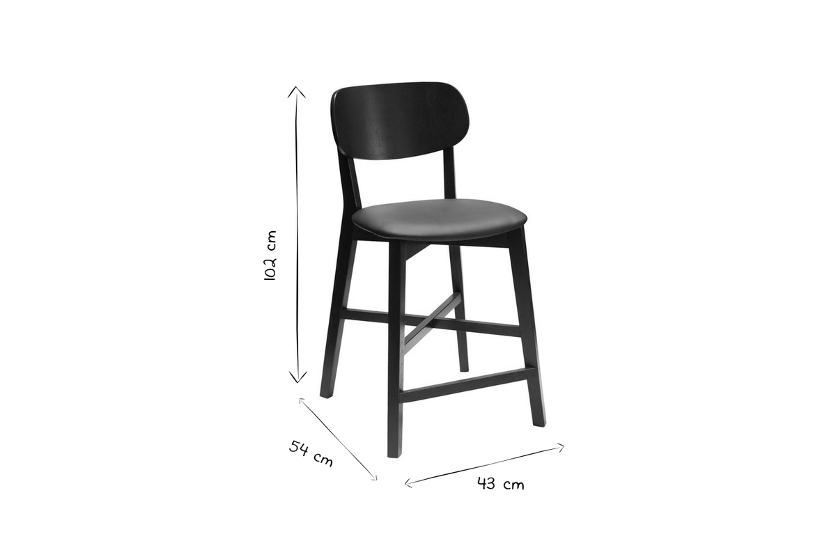 Tabouret de bar en bois clair ch�ne massif et tissu beige H65 cm LUCIA