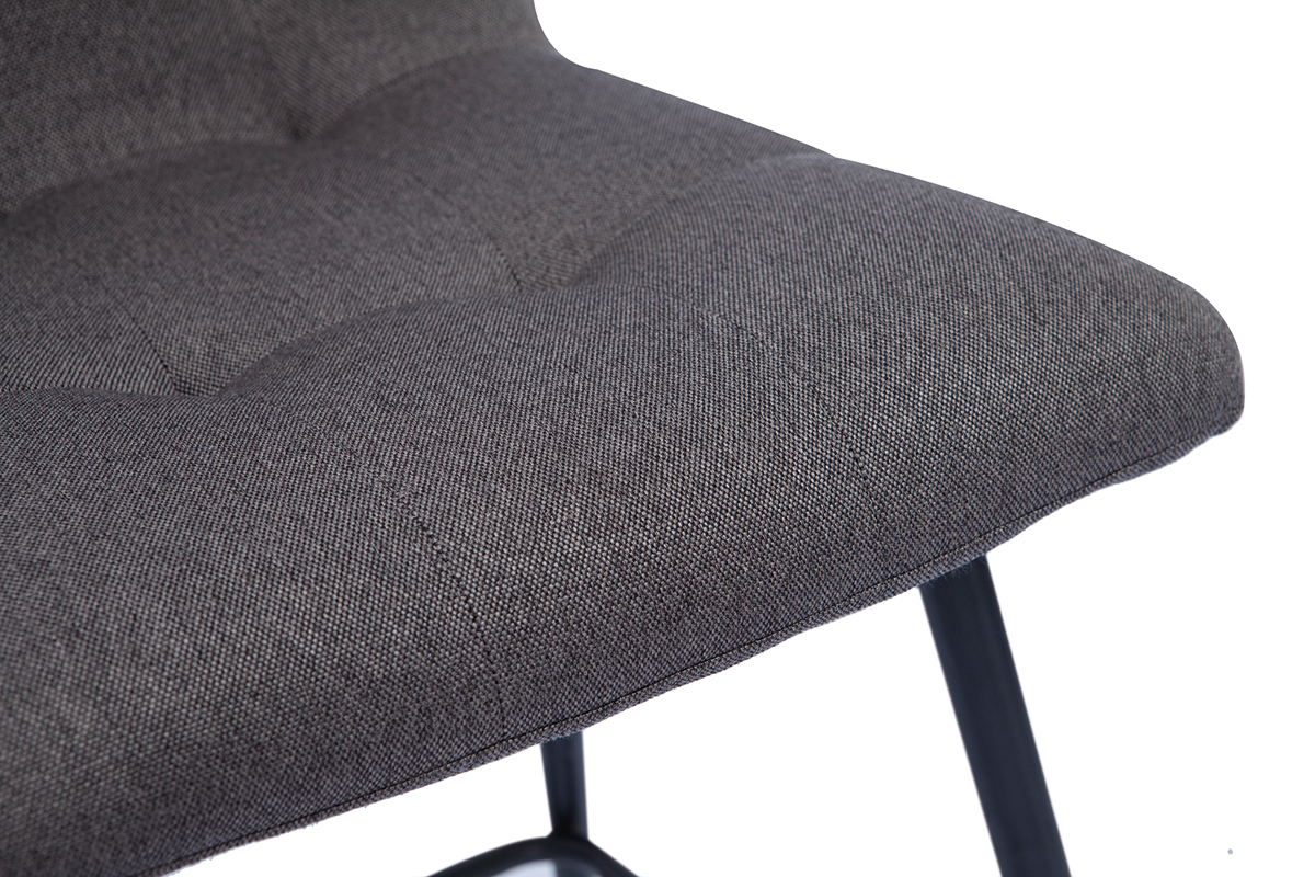 Tabourets de bar design en tissu gris et m�tal H65 cm (lot de 2) ESCAPE