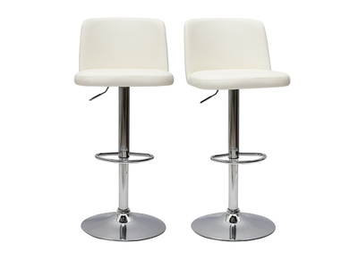Tabourets de bar design r&eacute;glables blancs (lot de 2) MONTI