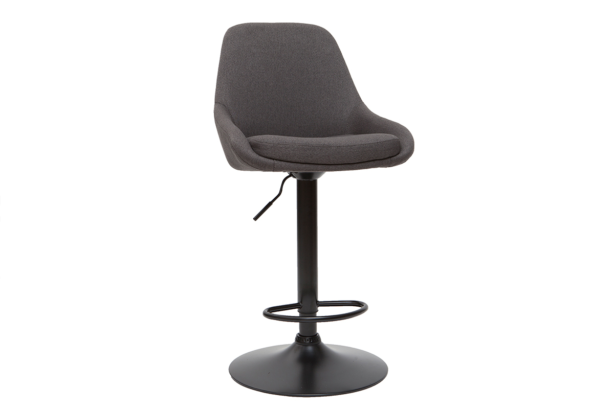Tabourets de bar design r�glables gris fonc� (lot de 2) HOLO