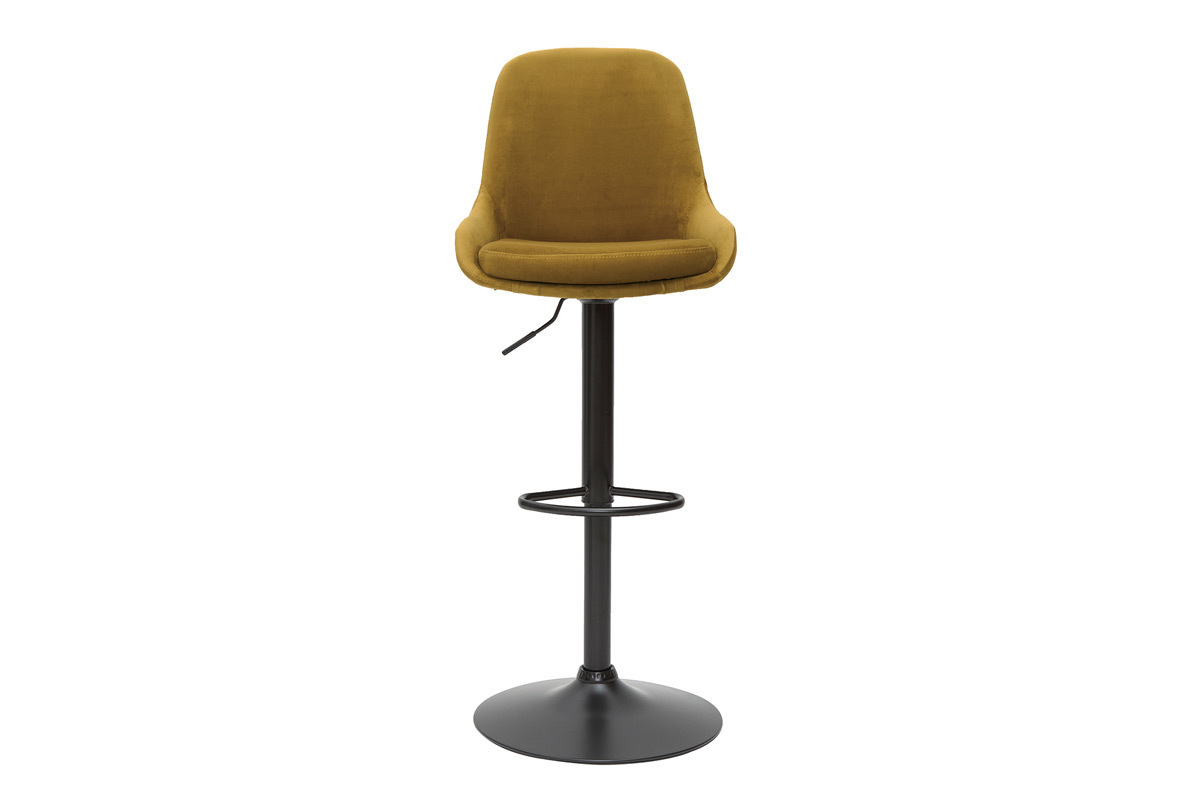 Tabourets de bar design r�glables velours bronze (lot de 2) HOLO