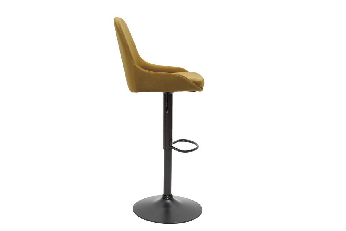 Tabourets de bar design r�glables velours bronze (lot de 2) HOLO