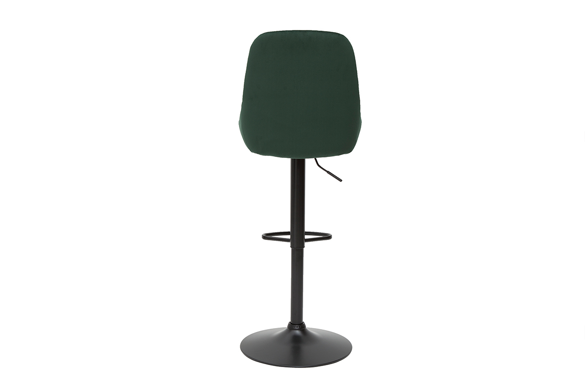 Tabourets de bar design r�glables velours vert (lot de 2) HOLO