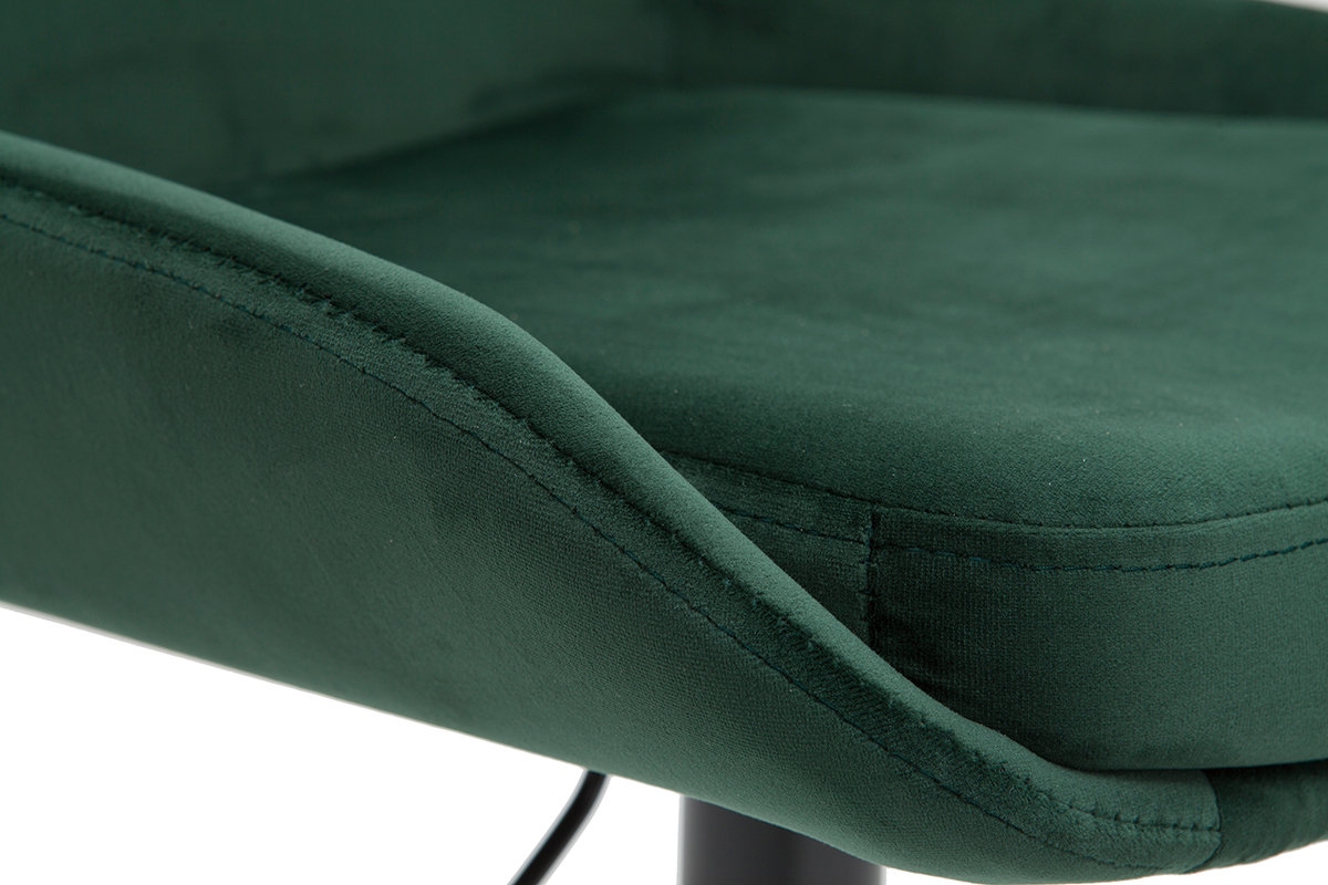 Tabourets de bar design r�glables velours vert (lot de 2) HOLO