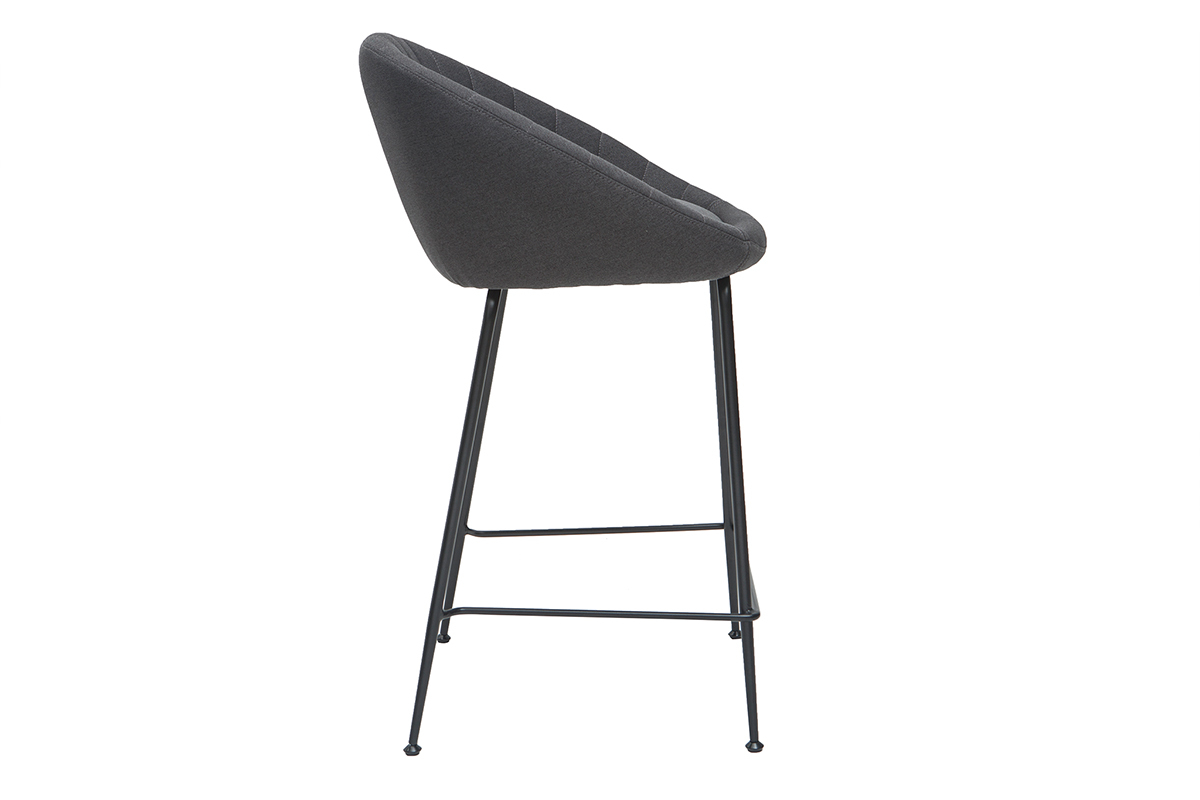 Tabourets de bar design tissu gris fonc� 65 cm (lot de 2) SHERU