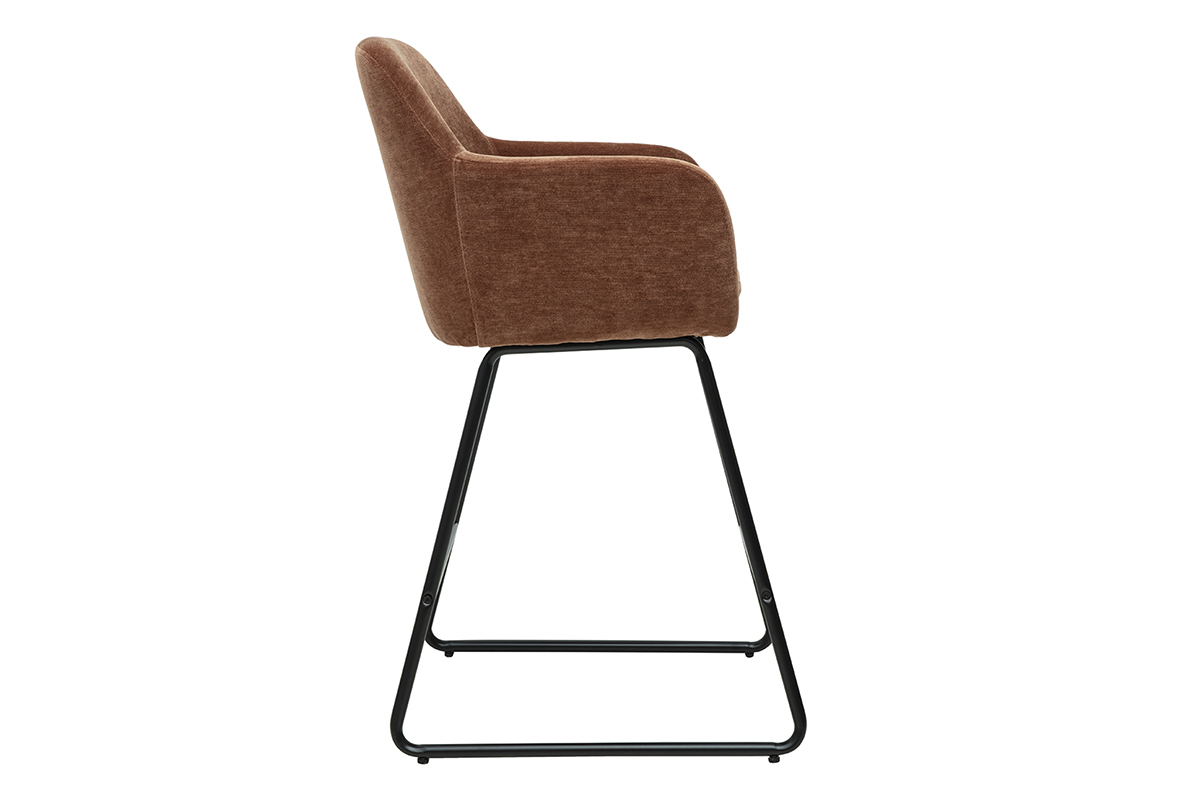 Tabourets de bar en tissu effet velours terre br�l�e H65 cm (lot de 2) AMIKA