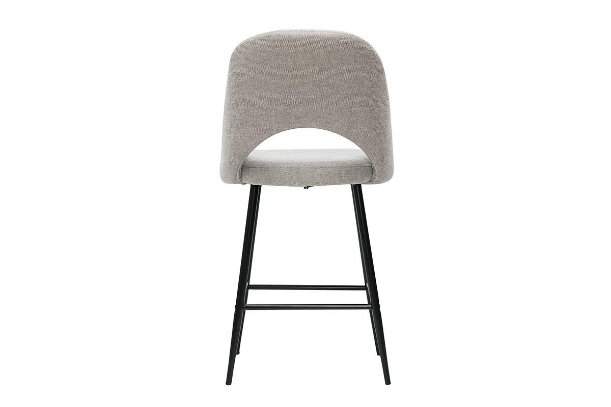 Tabourets de bar en tissu effet velours textur� gris H65 cm (lot de 2) COSETTE
