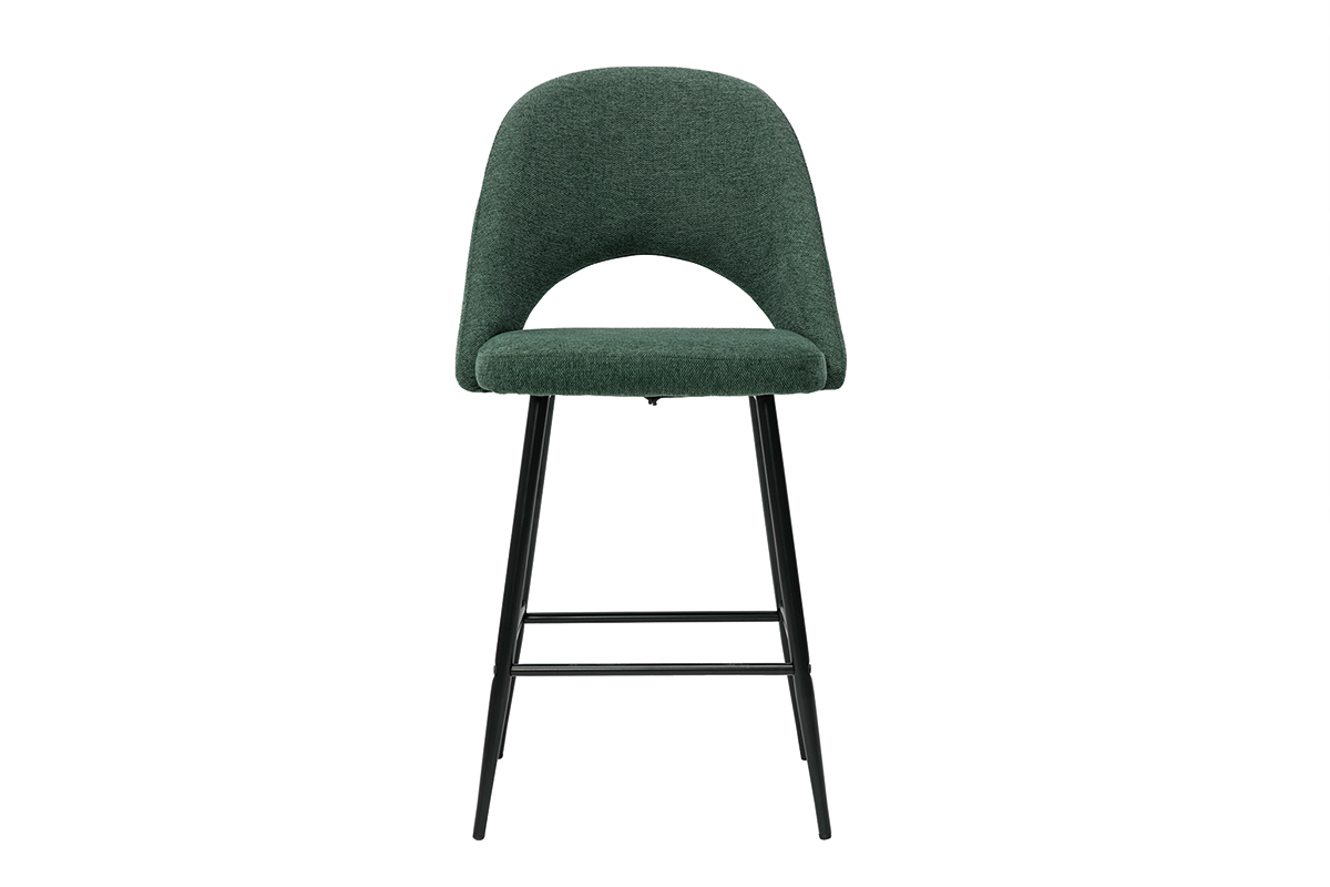 Tabourets de bar en tissu effet velours textur� vert H65 cm (lot de 2) COSETTE