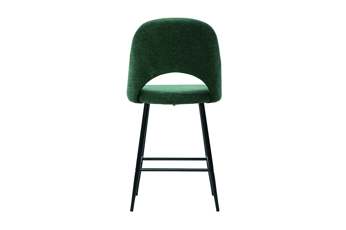 Tabourets de bar en tissu effet velours textur� vert H65 cm (lot de 2) COSETTE