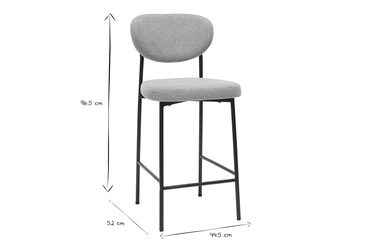 Tabourets de bar fixes en tissu effet velours textur� terracotta H65 cm (lot de 2) BREKA
