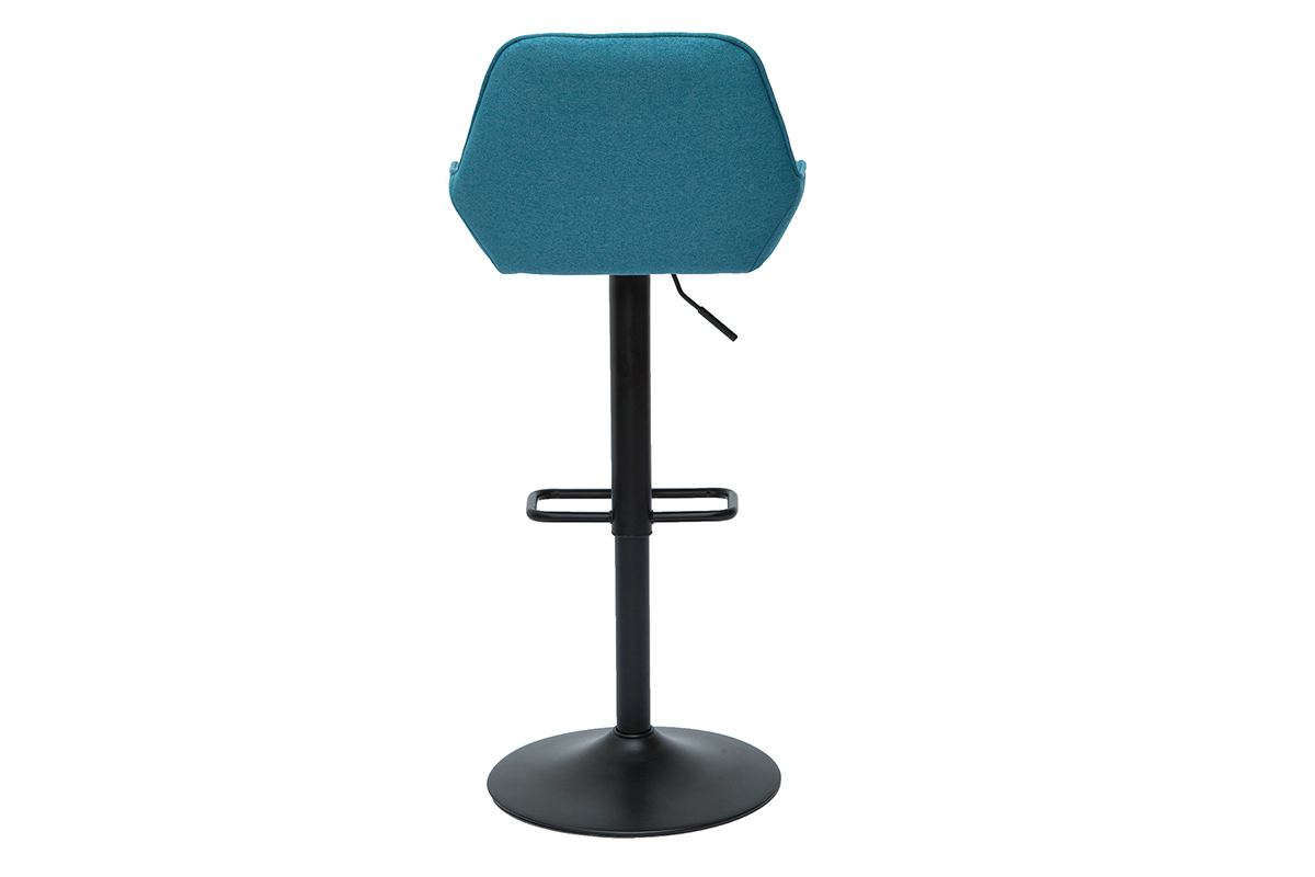 Tabourets de bar r�glables design en tissu bleu (lot de 2) RONNIE