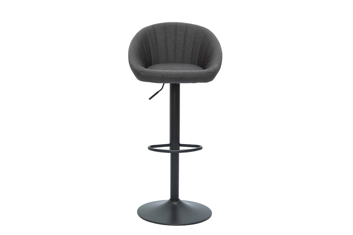 Tabourets de bar r�glables design gris anthracite (lot de 2) SHERU
