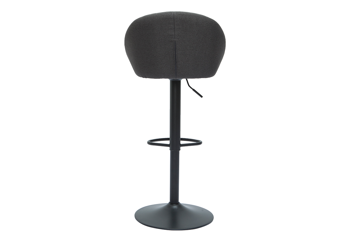 Tabourets de bar r�glables design gris anthracite (lot de 2) SHERU