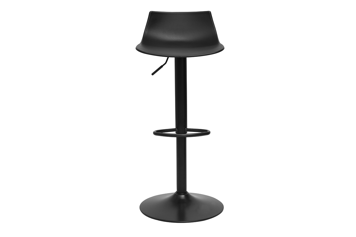 Tabouret de face r�glable noir design en polypropyl�ne et m�tal, mod�le KELLY.