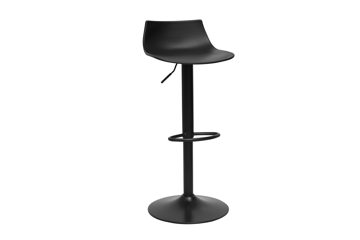 Tabouret de cuisine r�glable noir KELLY, vue de 3/4.