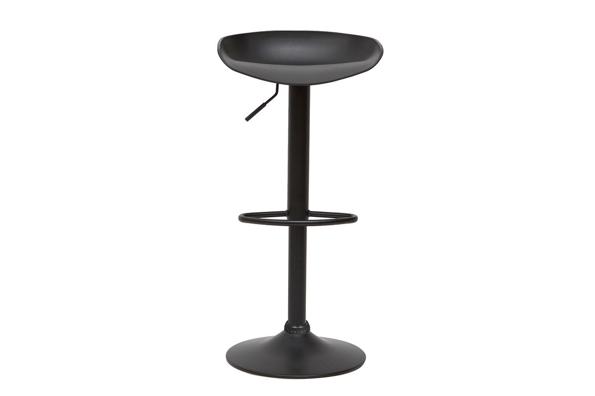 Tabourets de bar r�glables design noirs H65 cm (lot de 2) PEBBLE