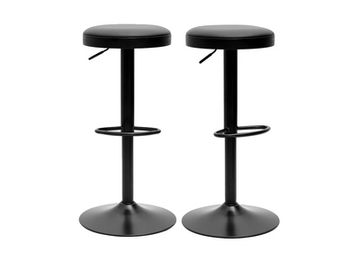 Tabourets de bar r&eacute;glables noirs (lot de 2) BYRON