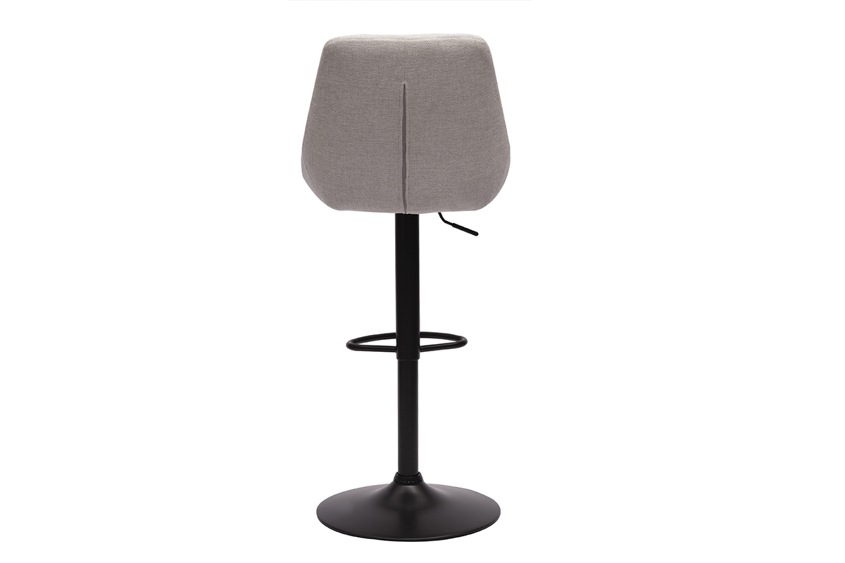 Tabouret de bar beige et noir, vue arri�re, avec repose-pieds.