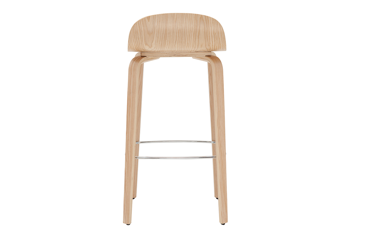 Tabourets de bar scandinaves bois ch�ne H68 cm (lot de 2) OBRA