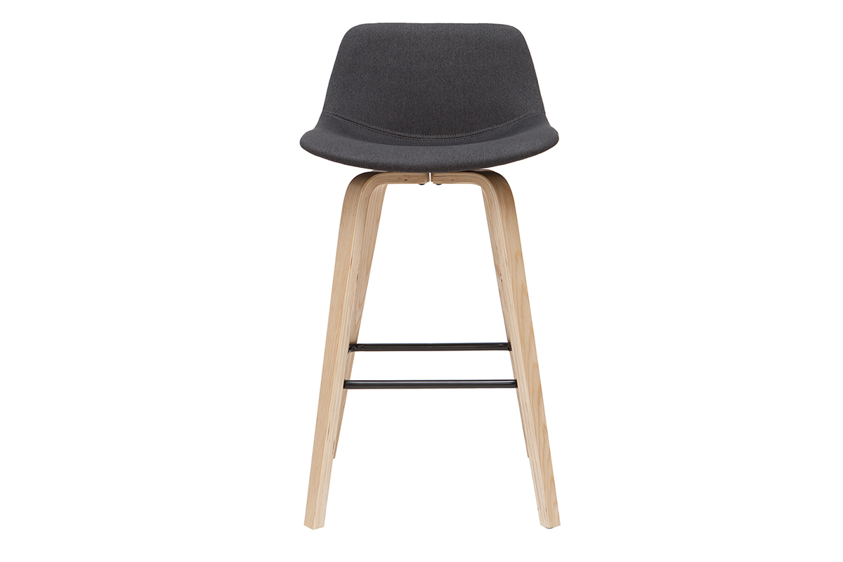Tabourets de bar scandinaves gris fonc� H65 cm (lot de 2) NONIE