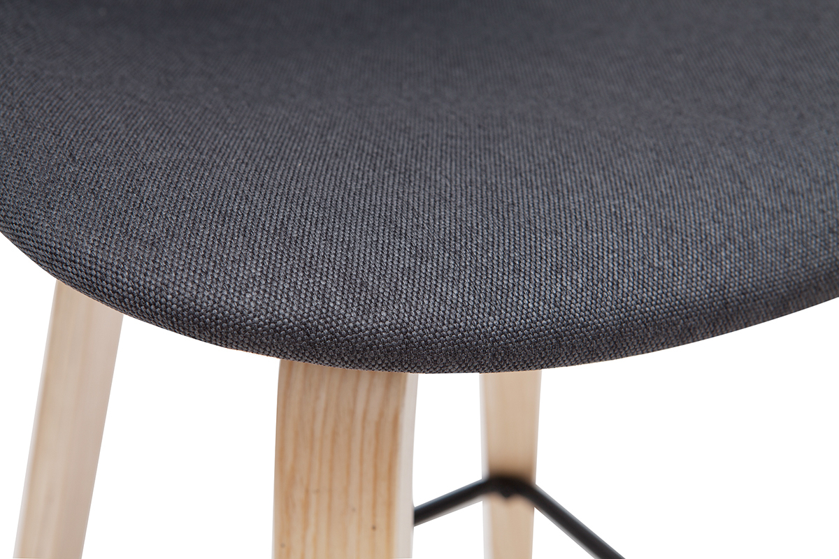 Tabourets de bar scandinaves gris fonc� H65 cm (lot de 2) NONIE